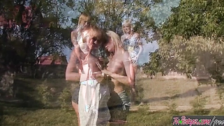 Charming Blondes Blue Angel And Sophie Cox Have An Awesome Public Lesbian Fuck