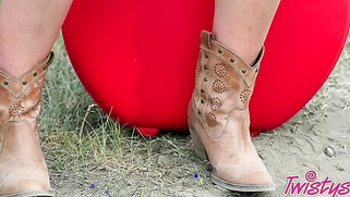 Alluring Blonde Maya Rae Waiting For A Ride And Ended Up Masturbating Outdoors