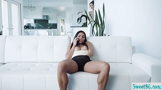 Caught my slut babysitter touching her self