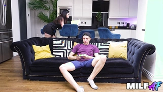 Busty Jessica Sin Makes Lazy Stepson Eat Her Pussy for Dinner