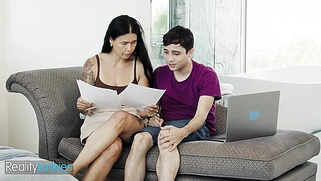 Dana Vespoli Talks To Her Stepson About His Grades While Giving Him A Handjob