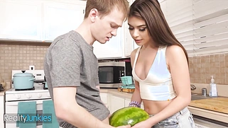 Kinky Step sister Winter Jade walks in on Step bro and his Huge Cock