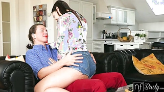 Busty Brunette Sofia Lee Plays With Huge Cock