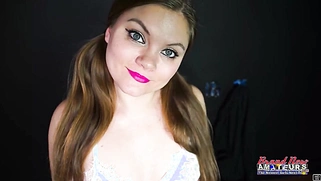 Stunning Brunette Lauren Blows A Hard Shaft To Milk It!