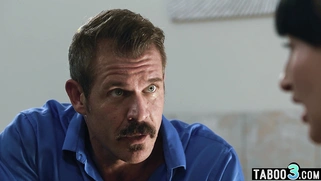 Stepdad lures naive BBW teen into fuck