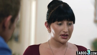 Stepdad lures naive BBW teen into fuck
