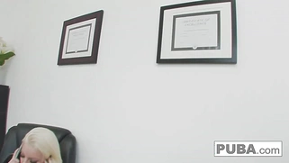 Before he gets paid, a prospective employer should see how this busty blonde bitch fucks.