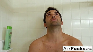 After their plumber fixes their shower, Alix and August screw him.