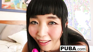 Marica's moist Asian meat hole is dripping with pussy juices.