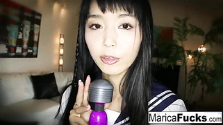 Marica, a schoolgirl, enters the residence and then begins to masturbate.