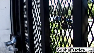 In the boiler room, seductive Sasha fulfills her fantasy.