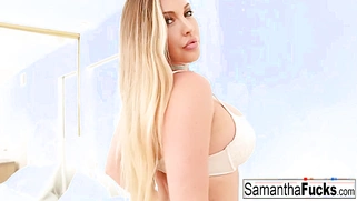 Samantha Saint's obsession with her feet and stockings