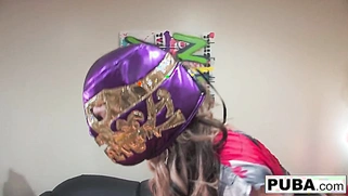 Nikki fucks a large black security guard while sneaking backstage.
