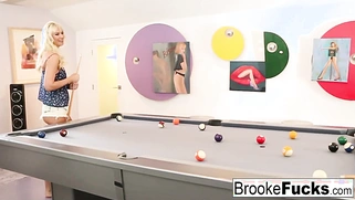 Brooke uses Van's balls to play sensual pool.
