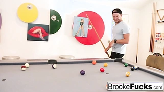Brooke uses Van's balls to play sensual pool.