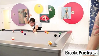 Brooke uses Van's balls to play sensual pool.