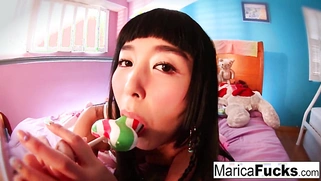 Marica Hase engages in sugar cock play.