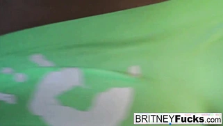 Britney Amber, a gorgeous blonde, teases and eventually inserts a huge item into her pussy.