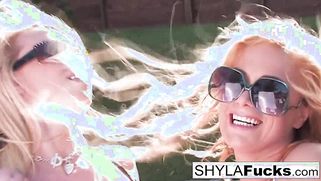 Gorgeous Nikki Benz and Shyla Stylez having a girl-on-girl encounter