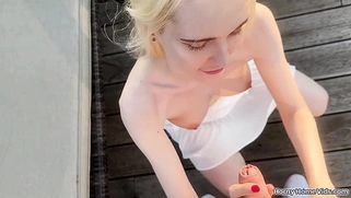 Up for a quickie on the rooftop balcony