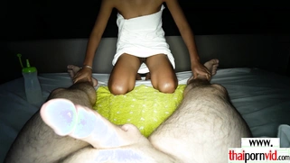 Thai MILF cant resist her clients cock