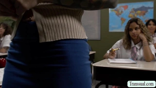 Shemale [censored] Classroom Orgy