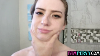 Sweaty teen stepsis fucked in the shower