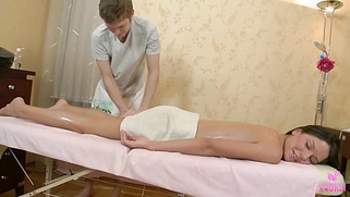Teen Vera Moans From Deep Uterine Penetration By Masseur!