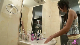 Nina J's Private Bathroom Pleasure – Wild Solo Session Turns Her On Like Crazy!