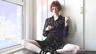 Hot Redhead Films Her First Solo Video