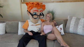I made Annaleigh Reno deepthroat my big dick then ride hardcore until cumshot covered her tits