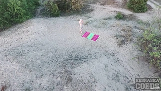 Blonde Beach Orgasm at Sunset