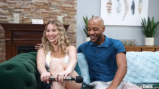 Big tits russian babe getting ass fucked by a black guy