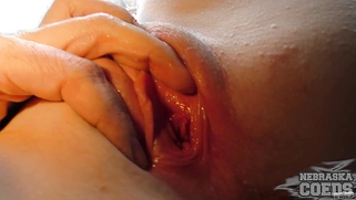 Blonde Masturbates with Dildo by Window