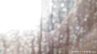 Busty Reagan Foxx handjobs and blowjobs in the shower