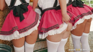 German maid Nina Elle seduces Keiran Lee at the town party