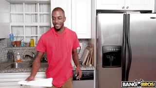 Blonde Brandi Bae sucks the BBC in the kitchen