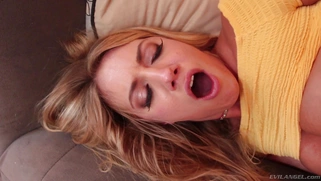 Candice Dare buzzing twat with vibrator as Jake fucks her ass