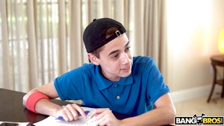 Teacher Daya Knight undresses in front of her pupil Juan