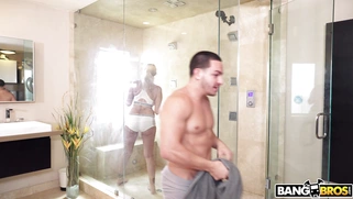 Busty mature Julia Ann seduces her stepson in the shower