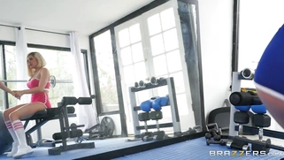 Luna Star, Victoria June and Keiran Lee do sports in the gym