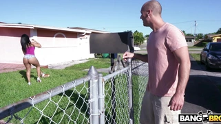 Rose Monroe walking on the street and showing off her wonderful big ass