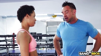Ebony teen Amethyst Banks training in the boxing ring