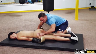 Amethyst Banks gets ass and pussy licked in the boxing gym