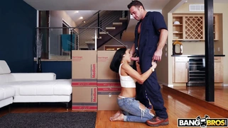 Audrey Bitoni pleasures the lucky prick with her mouth