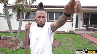 19yo Alex Blake rides the bike and flashes her ass