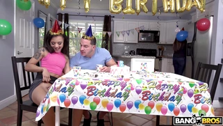 Holly Hendrix plays with the neighbour under the table