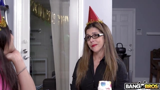 Holly Hendrix plays with the neighbour under the table