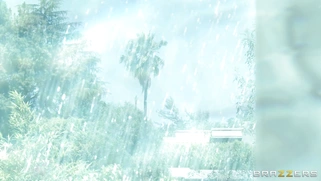 Ariella Ferrera sunbathing by the pool