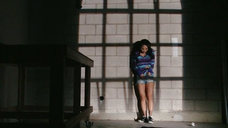 Sexy hobo Asa Akira pissing in an artist's studio